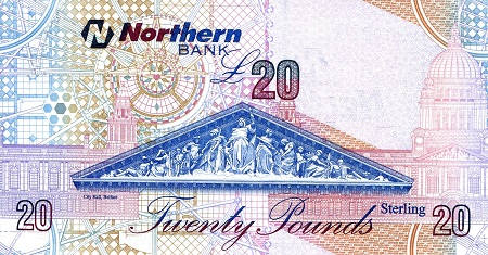 Ireland, North 20 Pounds UNC  pick #: 207b
