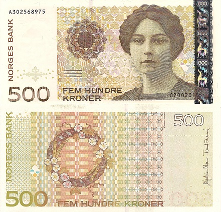 Norway 500 Kroner Pick Number: 51g UNC Banknote