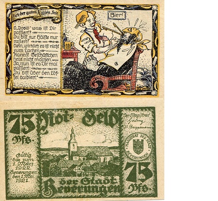 Germany - Notgeld 75 Pfennig Pick Number: NP XF (see large scan) Banknote