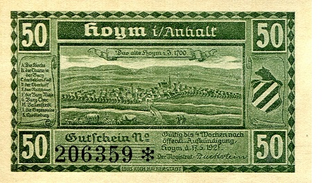 Germany - Notgeld 50 Mark Pick Number: NP aUNC/XF Banknote