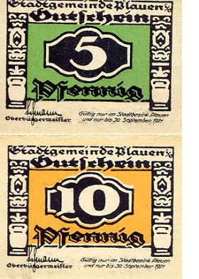 Germany - Notgeld 5, 10 Pfennig Pick Number: NP XF Banknote