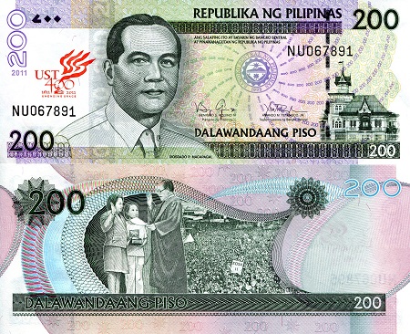 Philippines 200 Piso Pick Number: 214 UNC Banknote