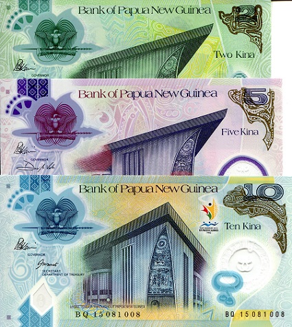Papua New Guinea 2 - 10 Kina Pick Number: New UNC Banknote