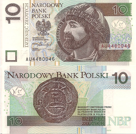 Poland 10 Zlotych Pick Number: 183b UNC Banknote