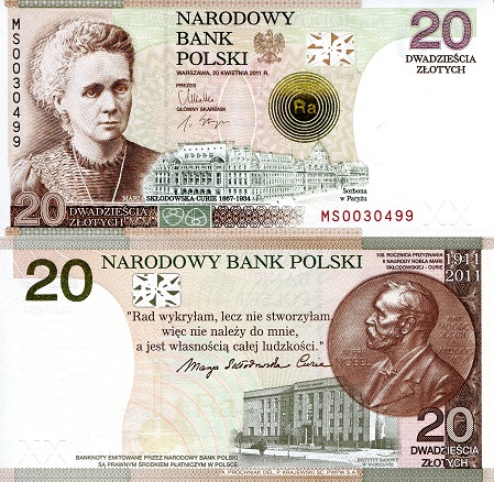 Poland 20 Zlotych Pick Number: 182 UNC Banknote