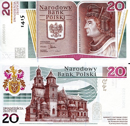Poland 20 Zlotych Pick Number: 188 UNC Banknote