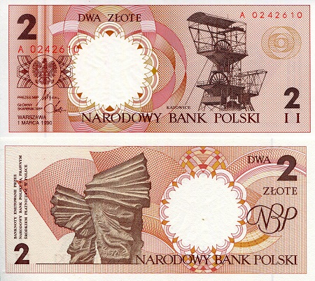 Poland 2 Zlote Pick Number: 165 UNC Banknote