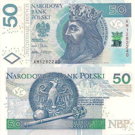 Poland 50 Zlotych Pick Number: 185a UNC Banknote