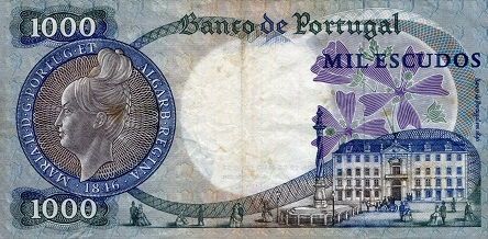 Portugal 1,000 Escudos F (see large scan) pick #: 172a