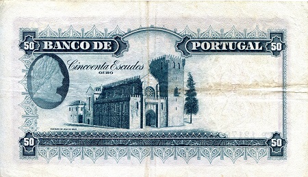 Portugal 50 Escudos VF (see large scan) pick #: 149