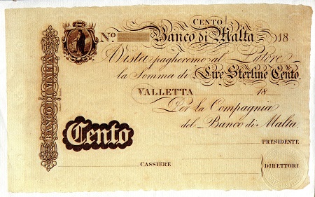 Malta 5 Lire Pick Number: NP-1 XF Banknote