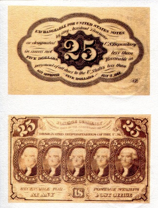 USA - Current Issues 25 Cents Pick Number: Fractional note XF Banknote