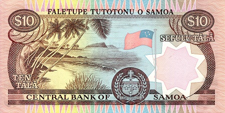 Samoa 10 Tala aUNC pick #: 34a