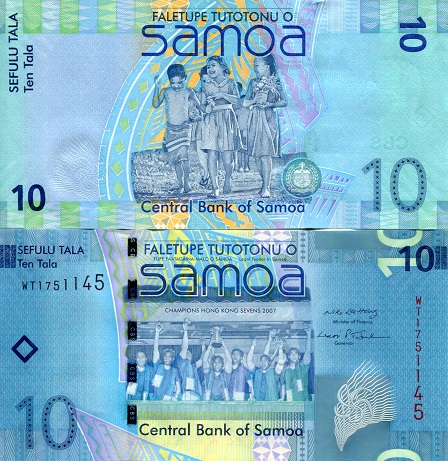 Samoa 10 Tala Pick Number: 39a UNC (Capping) Banknote