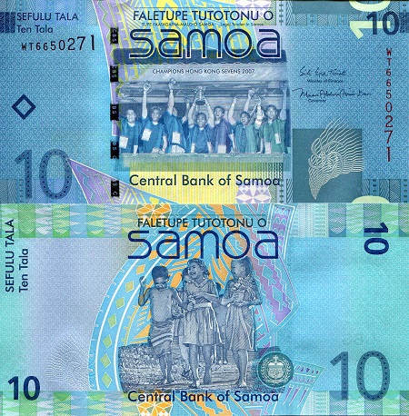 Samoa 10 Tala Pick Number: 39b UNC (Capping) Banknote