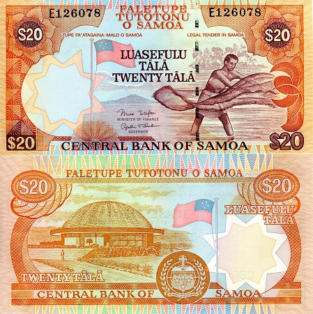 Samoa 20 Tala Pick Number: 35c UNC Banknote