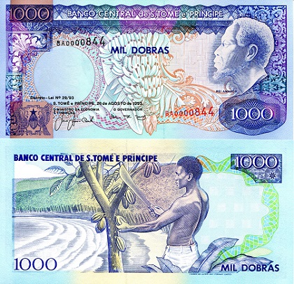 Sao Tome (Saint Thomas & Prince) 1000 Dobras Pick Number: 64 UNC Banknote