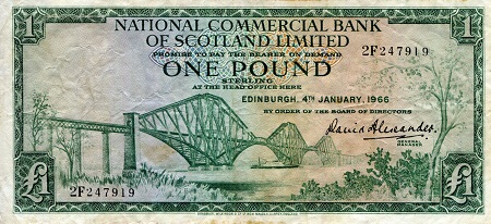 Scotland 1 Pound Pick Number: 369a F (See large scan) Banknote