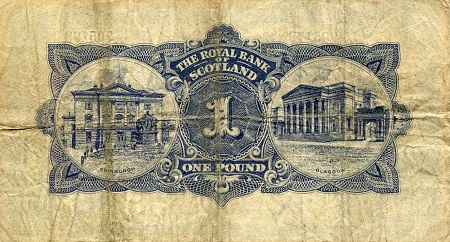 Scotland 1 Pound VG (See large scan) pick #: 322b