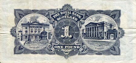 Scotland 1 Pound F (see large scan) pick #: 325b