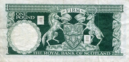 Scotland 1 Pound F (see large scan) pick #: 329