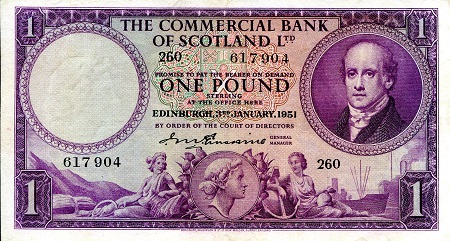 Scotland 1 Pound Pick Number: S332 VF (see scan) Banknote