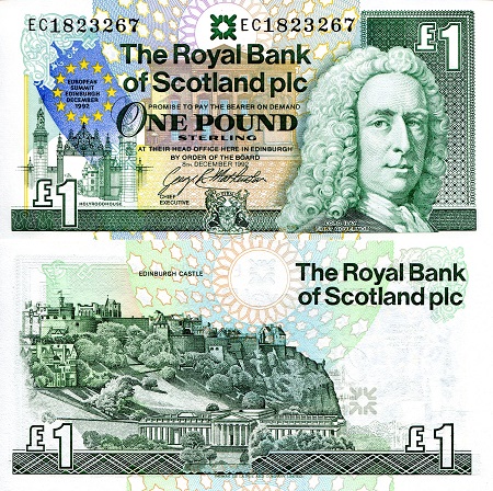 Scotland 1 Pound Pick Number: 356a UNC Banknote