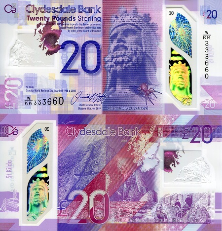 Scotland 20 Pounds Pick Number: New UNC Banknote