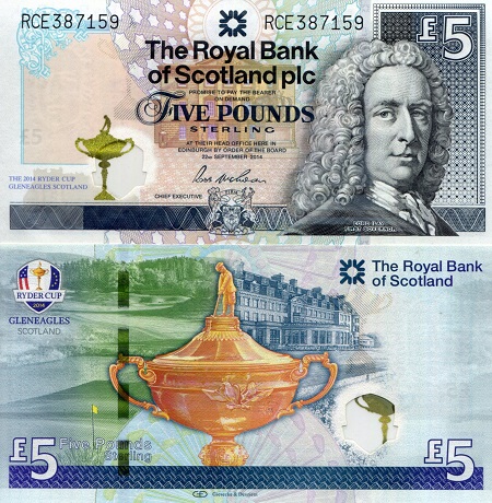 Scotland 5 Pound Pick Number: 369 UNC Banknote