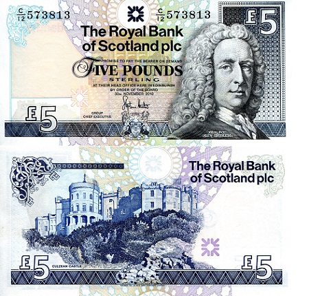 Scotland 5 Pound Pick Number: 382 UNC Banknote
