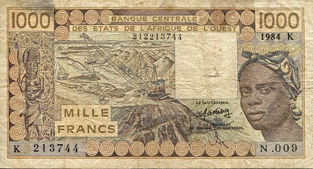 Senegal 1,000 Francs Pick Number: 707Kc VG (See large scan) Banknote