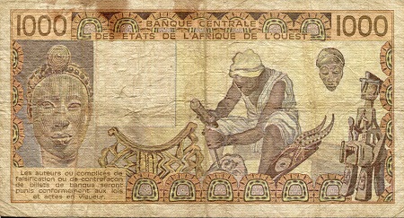 Senegal 1,000 Francs VG (See large scan) pick #: 707Kc