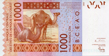 Senegal 1,000 Francs UNC pick #: 715Ka
