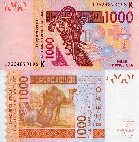 Senegal 1,000 Francs Pick Number: 715Ks UNC Banknote