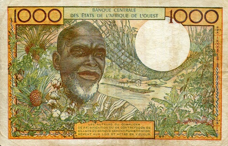 Senegal 1,000 Francs F/VG (see large scan) pick #: 703Kk
