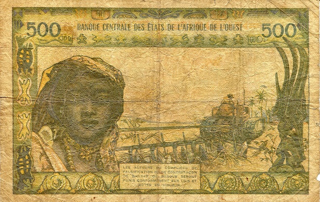 Senegal 500 Francs Pick Number: 702kk VG Banknote