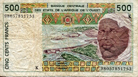 Senegal 500 Francs Pick Number: 710Ki VG (See large scan) Banknote