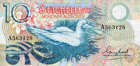 Seychelles 10 Rupees Pick Number: 23a VF (See large scan) Banknote