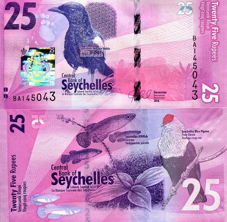 Seychelles 25 Rupees Pick Number: 48 UNC Banknote