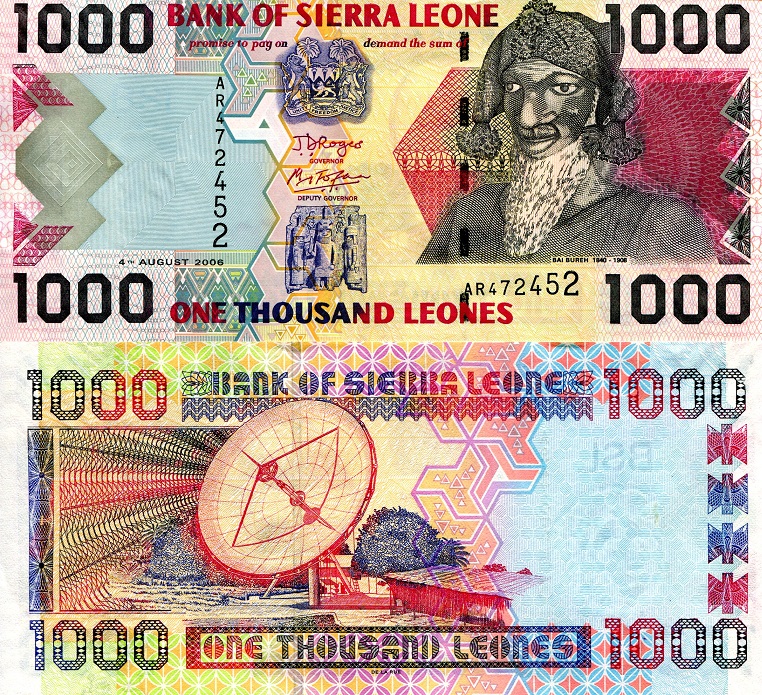 Sierra Leone 1,000 Leones Pick Number: 24c UNC Banknote