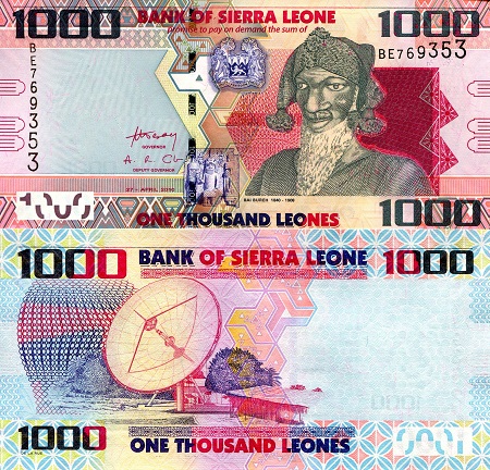 Sierra Leone 1,000 Leones Pick Number: 30a UNC Banknote