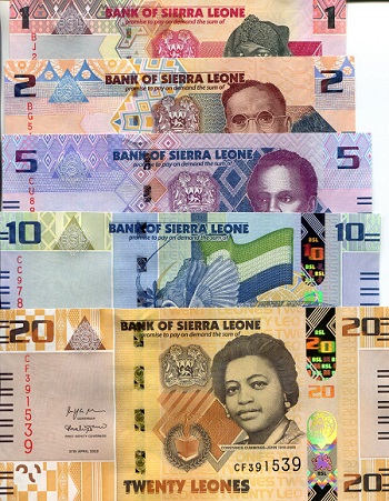 Sierra Leone 1 - 20 Leones Pick Number: New UNC Banknote