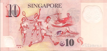 Singapore 10 Dollars XF (see large scan) pick #: 48e