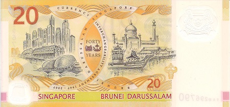 Singapore 20 Dollars UNC pick #: 62a
