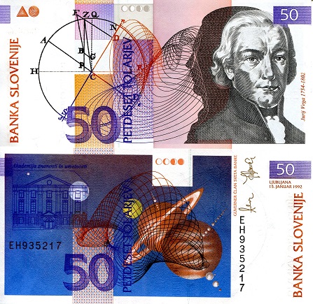 Slovenia 50 Tolarjev Pick Number: 13a UNC Banknote