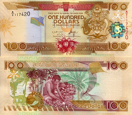 Solomon Islands 100 Dollars Pick Number: 30a UNC Banknote