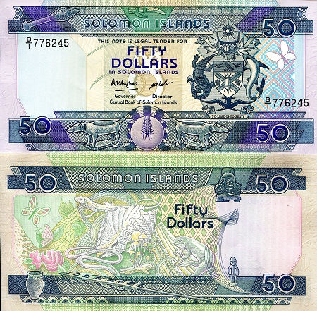 Solomon Islands 50 Dollars Pick Number: 17 UNC Banknote