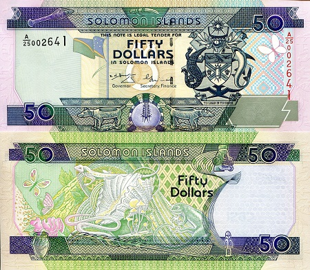 Solomon Islands 50 Dollars Pick Number: 24 UNC Banknote