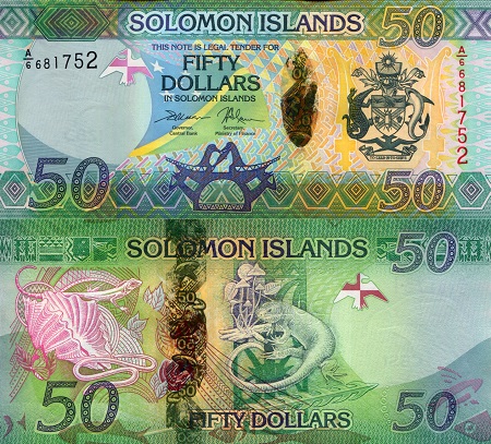 Solomon Islands 50 Dollars Pick Number: 35b UNC Banknote