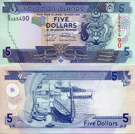 Solomon Islands 5 Dollars Pick Number: 26c UNC Banknote